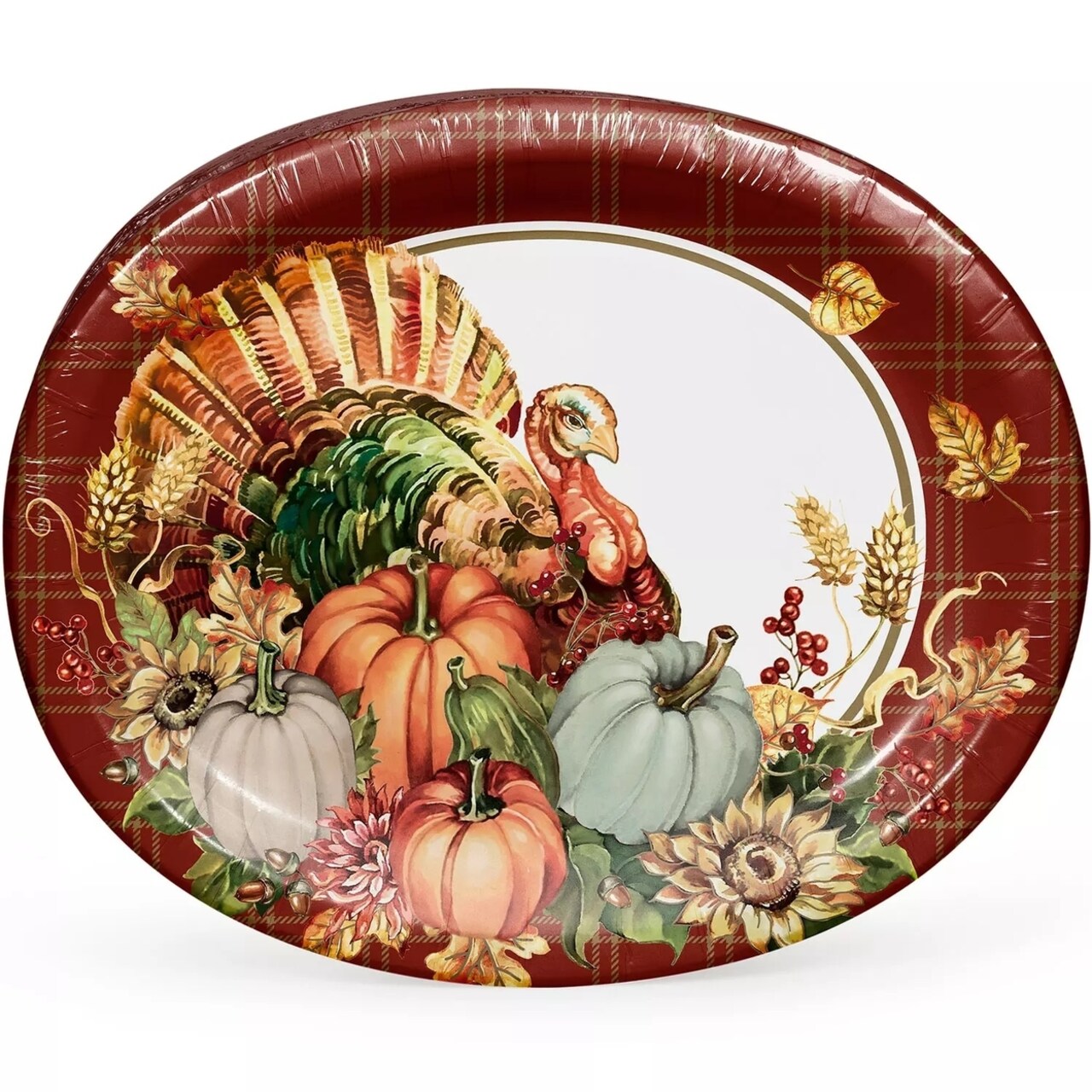 Members Mark Harvest Of Plenty Oval Paper Plates 10" X 12" (50 Count)